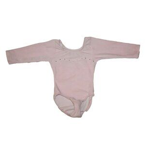 Girl Pink Velour Long Sleeve Danskin Freestyle Leotard Ballet Dance Size XS 4/5